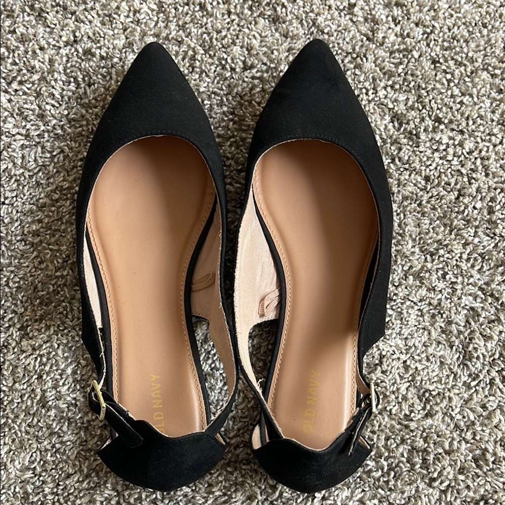 Old Nacy Black Pointed Toe Women's Flats